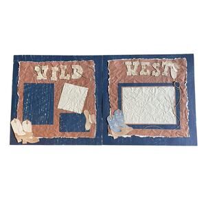 Western Scrapbook Layout 12x12 Premade Embellished Pages Rodeo Cowboy Boots